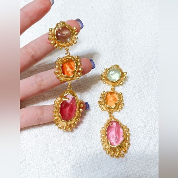 Crystal drop earrings M237 - Picture 3 of 4